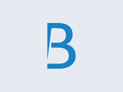 Blue B - Brice logo on a light background